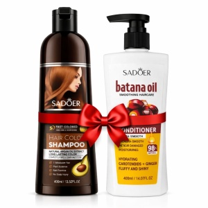 Pachet Promo SADOER – Șampon Nuanțator Maro + Balsam Batana