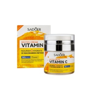 SADOER Cremă Iluminatoare cu Vitamina C + Niacinamide + Retinol + Q10, 170g