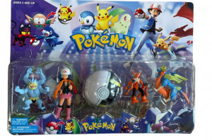 Set de 4 figurine Pokemon cu bila, PVC - Img 2