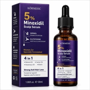 KORMESIC Minoxidil 5% Scalp Serum pentru Femei – Serum pentru Scalp cu Batana, Rozmarin, Ricin și Biotină, 30 ml