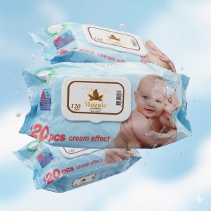 Mozaic Șervețele Umede 120 buc Cream Effect pentru Bebeluși - Img 2