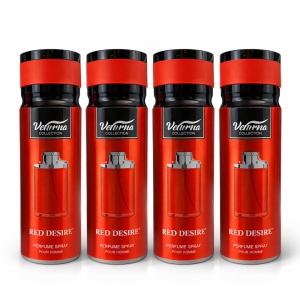 Pachet 4x Body Mist Red Desire Verona Collection 200ml – Parfum Masculin Fresh & Seducător
