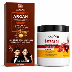 Pachet Promo Batana Repair – Șampon Nuanțator Argan + Mască de Păr Batana SADOER