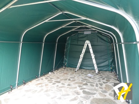 3,3X8.4 м Гараж / PVC 450 гр/кв.м, зелен - Img 3