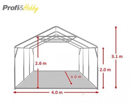 4X6 м Шатра / PROFESSIONAL / PVC 550 гр/кв.м / Огнеустойчив - Img 4