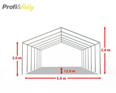 5X12 м Шатра / ECONOMY / PVC 500 гр/кв.м - Img 4