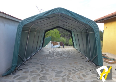 3,3X8.4 м Гараж / PVC 450 гр/кв.м, зелен - Img 4
