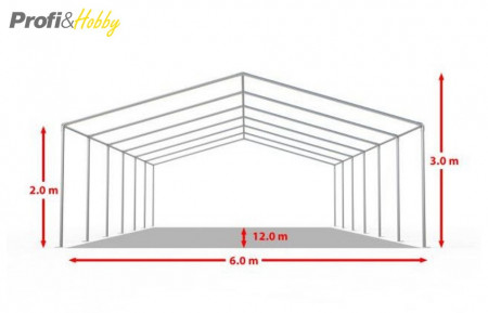 6X12 м Шатра / ECONOMY / PVC 500 гр/кв.м - Img 4