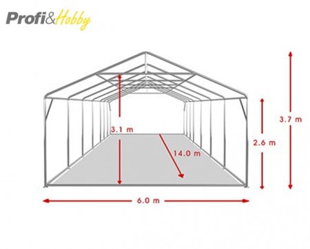 6X14 м Шатра / PROFESSIONAL XXL / PVC 550 гр/кв.м / Огнеустойчив - Img 4