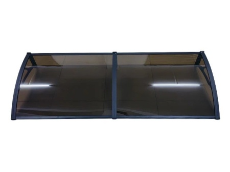 Навес PREMIUM ALU 240см × 100см - Черен/Кафяв - Img 3
