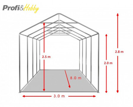 3X8 м Шатра / PROFESSIONAL / PVC 550 гр/кв.м / Огнеустойчив - Img 4