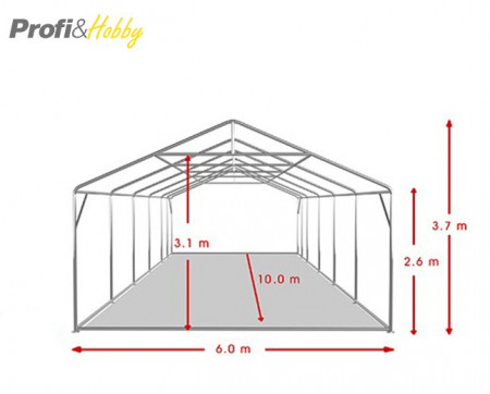 6X10 м Шатра / PROFESSIONAL XXL / PVC 550 гр/кв.м / Огнеустойчив - Img 5