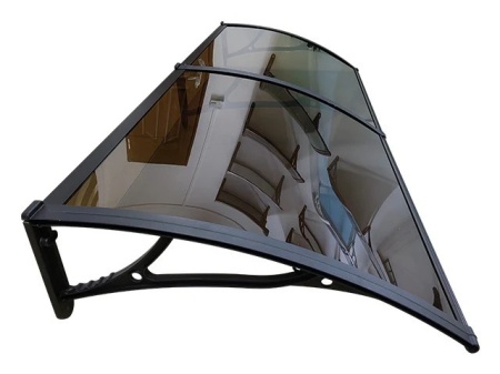 Навес PREMIUM ALU 200см × 120см - Черен/Кафяв