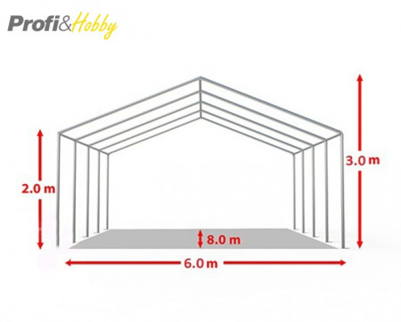 6X8 м Шатра / ECONOMY / PVC 500 гр/кв.м - Img 4