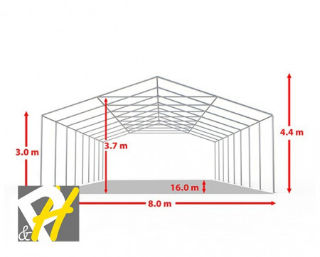 8X16 м Шатра / PROFESSIONAL XXL / PVC 550 гр/кв.м / Огнеустойчив - Img 4