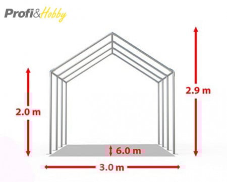 3X6 м Шатра / ECONOMY / PVC 500 гр/кв.м, червен - Img 2