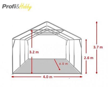 4X6 м Шатра клас PROFESSIONAL XXL PVC
