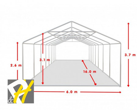 6X16 м Шатра / PROFESSIONAL XXL / PVC 550 гр/кв.м / Огнеустойчив - Img 4