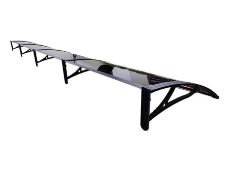 Навес PREMIUM ALU 360см × 120см - Черен/Кафяв - Img 6