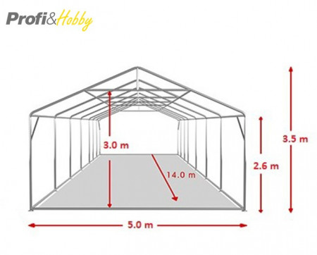 5X14 м Шатра / PROFESSIONAL XXL / PVC 550 гр/кв.м / Огнеустойчив - Img 4