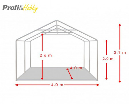 4X4 м Шатра / PROFESSIONAL / PVC 550 гр/кв.м / Огнеустойчив - Img 4
