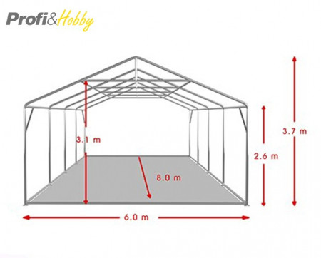 6X8 м Шатра / PROFESSIONAL XXL / PVC 550 гр/кв.м / Огнеустойчив - Img 4