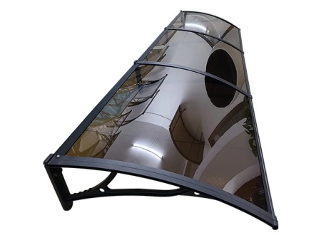 Навес PREMIUM ALU 300см × 100см - Черен/Кафяв - Img 4