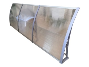 Навес 300см × 80см - Сив/Прозрачен - Img 5