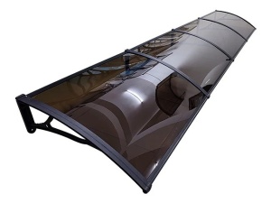 Навес PREMIUM ALU 360см × 120см - Черен/Кафяв