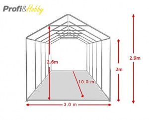 3X10 м Шатра / PROFESSIONAL / PVC 550 гр/кв.м / Огнеустойчив - Img 2