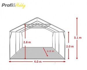 4X6 м Шатра / PROFESSIONAL / PVC 550 гр/кв.м / Огнеустойчив - Img 4