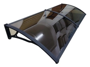 Навес PREMIUM ALU 240см × 100см - Черен/Кафяв - Img 2