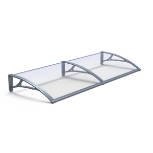 Навес PREMIUM ALU 240см × 120см - Сив/Прозрачен