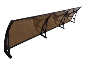Навес PREMIUM ALU 300см × 100см - Черен/Кафяв - Img 6
