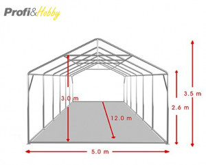 5X12 м Шатра / PROFESSIONAL XXL / PVC 550 гр/кв.м / Огнеустойчив - Img 4