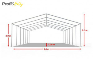 6X12 м Шатра / ECONOMY / PVC 500 гр/кв.м - Img 4