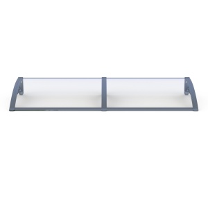 Навес PREMIUM ALU 240см × 120см - Сив/Прозрачен - Img 2