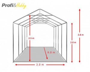 3X8 м Шатра / PROFESSIONAL / PVC 550 гр/кв.м / Огнеустойчив - Img 4