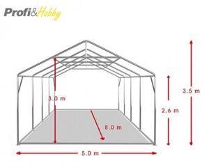 5X8 м Шатра / PROFESSIONAL XXL / PVC 550 гр/кв.м / Огнеустойчив - Img 4