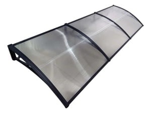 Навес 300см × 120см - Черен/Прозрачен