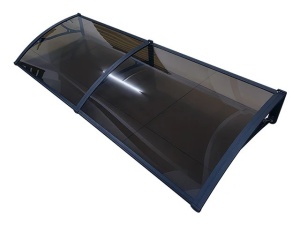 Навес PREMIUM ALU 240см × 100см - Черен/Кафяв - Img 4