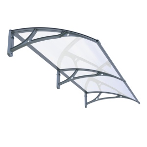 Навес PREMIUM ALU 240см × 120см - Сив/Прозрачен - Img 3