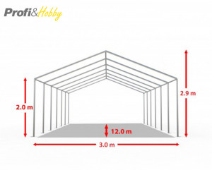 3X12 м Шатра / ECONOMY / PVC 500 гр/кв.м - Img 4