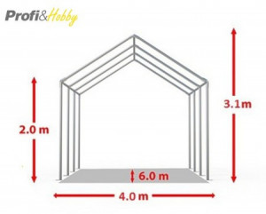 4X6 м Шатра / ECONOMY / PVC 500 гр/кв.м, червен - Img 2