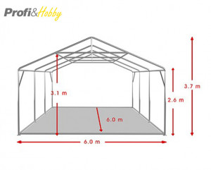 6X6 м Шатра / PROFESSIONAL XXL / PVC 550 гр/кв.м - Img 5
