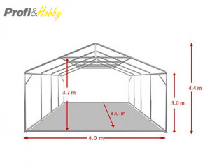 8X8 м Шатра / PROFESSIONAL XXL / PVC 550 гр/кв.м / Огнеустойчив - Img 4