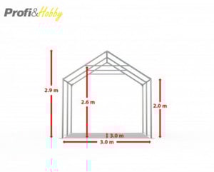 3X3 м Шатра / PROFESSIONAL / PVC 550 гр/кв.м / Огнеустойчив - Img 4