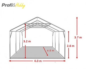 4X6 м Шатра клас PROFESSIONAL XXL PVC