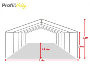 5X14 м Шатра / ECONOMY / PVC 500 гр/кв.м - Img 4