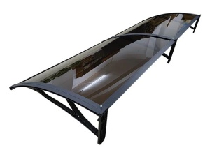 Навес PREMIUM ALU 240см × 100см - Черен/Кафяв - Img 6